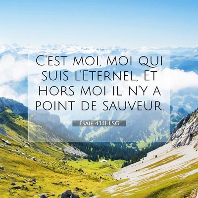 Picture 07 - Ésaïe 43:11 LSG - C'est moi, moi qui suis l'Eternel, Et hors moi il - Bible Verse Picture