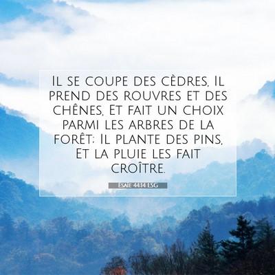 Picture 07 - Ésaïe 44:14 LSG - Il se coupe des cèdres, Il prend des rouvres et - Bible Verse Picture