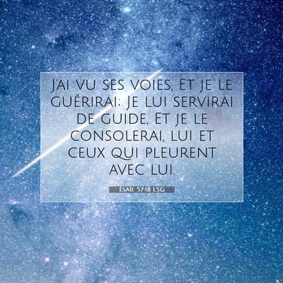 Picture 07 - Ésaïe 57:18 LSG - J'ai vu ses voies, Et je le guérirai; Je lui - Bible Verse Picture