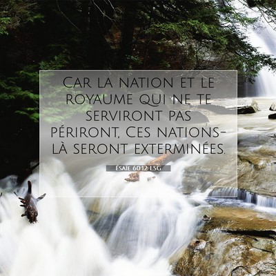 Picture 07 - Ésaïe 60:12 LSG - Car la nation et le royaume qui ne te serviront - Bible Verse Picture