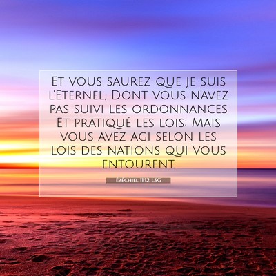 Picture 07 - Ézéchiel 11:12 LSG - Et vous saurez que je suis l'Eternel, Dont vous - Bible Verse Picture