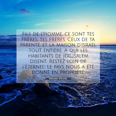 Picture 07 - Ézéchiel 11:15 LSG - Fils de l'homme, ce sont tes frères, tes - Bible Verse Picture