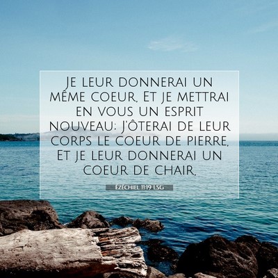 Picture 07 - Ézéchiel 11:19 LSG - Je leur donnerai un même coeur, Et je mettrai en - Bible Verse Picture
