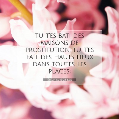 Picture 07 - Ézéchiel 16:24 LSG - tu t'es bâti des maisons de prostitution, tu - Bible Verse Picture