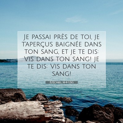 Picture 07 - Ézéchiel 16:6 LSG - Je passai près de toi, je t'aperçus baignée - Bible Verse Picture