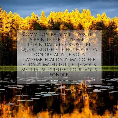 Picture 07 - Ézéchiel 22:20 LSG - Comme on rassemble l'argent, l'airain, le fer, le - Bible Verse Picture