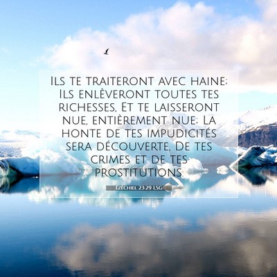 Picture 07 - Ézéchiel 23:29 LSG - Ils te traiteront avec haine; Ils enlèveront - Bible Verse Picture