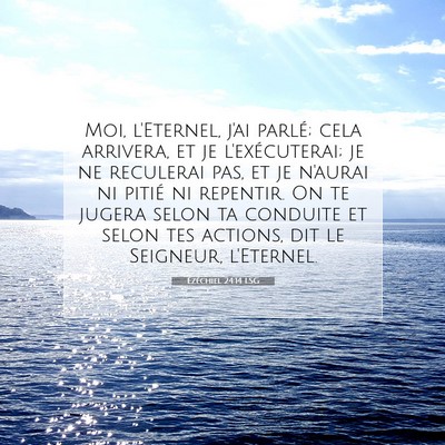 Picture 07 - Ézéchiel 24:14 LSG - Moi, l'Eternel, j'ai parlé; cela arrivera, et je - Bible Verse Picture