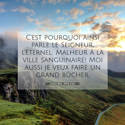 Picture 07 - Ézéchiel 24:9 LSG - C'est pourquoi ainsi parle le Seigneur, - Bible Verse Picture