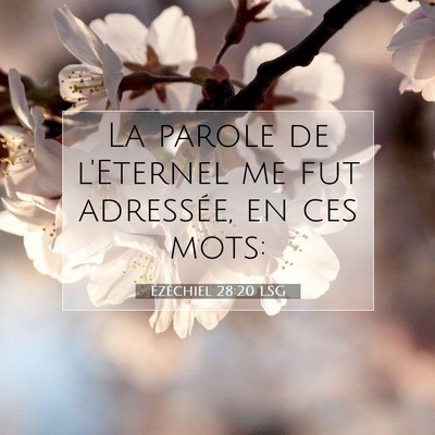 Picture 07 - Ézéchiel 28:20 LSG - La parole de l'Eternel me fut adressée, en ces - Bible Verse Picture