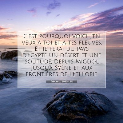 Picture 07 - Ézéchiel 29:10 LSG - C'est pourquoi voici, j'en veux à toi et à tes - Bible Verse Picture