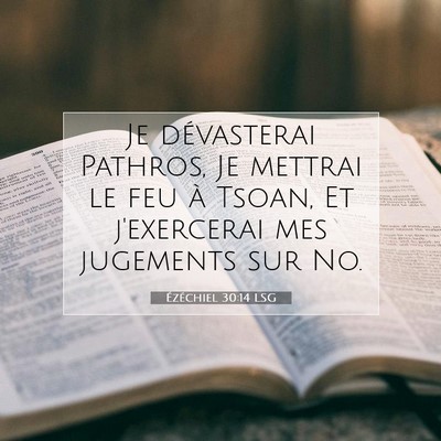 Picture 07 - Ézéchiel 30:14 LSG - Je dévasterai Pathros, Je mettrai le feu à - Bible Verse Picture