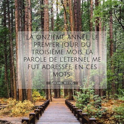 Picture 07 - Ézéchiel 31:1 LSG - La onzième année, le premier jour du troisième - Bible Verse Picture