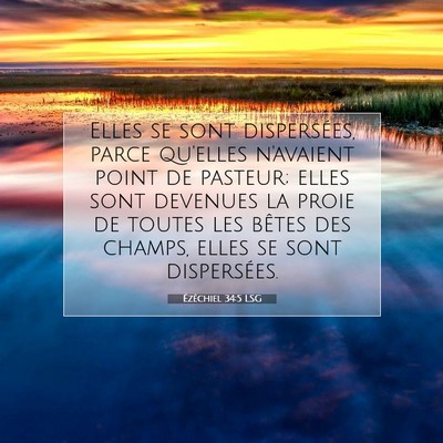Picture 07 - Ézéchiel 34:5 LSG - Elles se sont dispersées, parce qu'elles - Bible Verse Picture