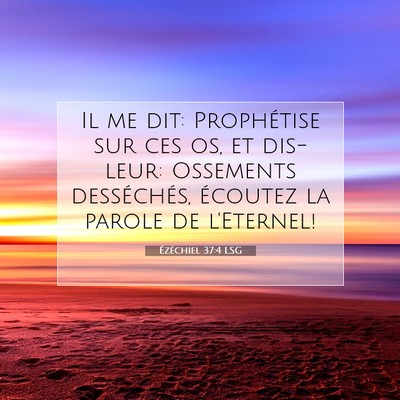 Picture 07 - Ézéchiel 37:4 LSG - Il me dit: Prophétise sur ces os, et dis-leur: - Bible Verse Picture