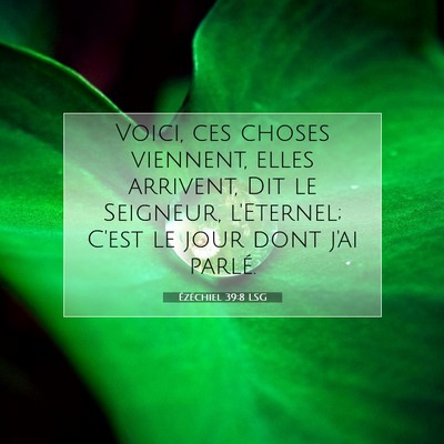 Picture 07 - Ézéchiel 39:8 LSG - Voici, ces choses viennent, elles arrivent, Dit - Bible Verse Picture