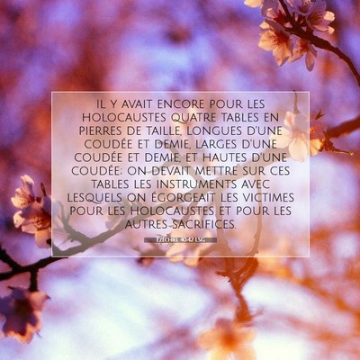 Picture 07 - Ézéchiel 40:42 LSG - Il y avait encore pour les holocaustes quatre - Bible Verse Picture