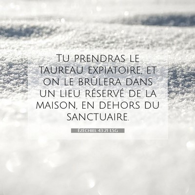 Picture 07 - Ézéchiel 43:21 LSG - Tu prendras le taureau expiatoire, et on le - Bible Verse Picture
