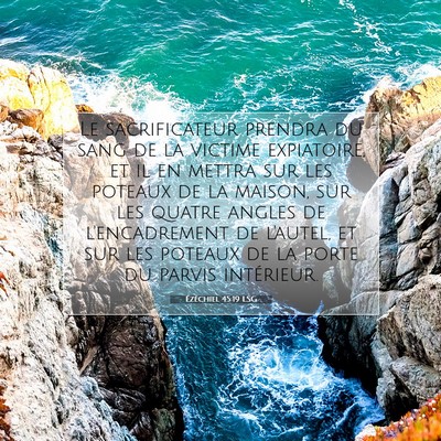 Picture 07 - Ézéchiel 45:19 LSG - Le sacrificateur prendra du sang de la victime - Bible Verse Picture