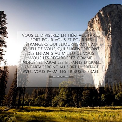 Picture 07 - Ézéchiel 47:22 LSG - Vous le diviserez en héritage par le sort pour - Bible Verse Picture