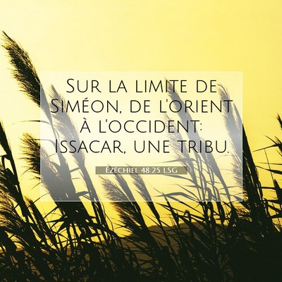 Picture 07 - Ézéchiel 48:25 LSG - Sur la limite de Siméon, de l'orient à - Bible Verse Picture