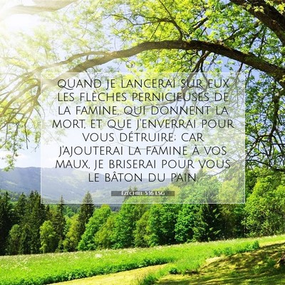 Picture 07 - Ézéchiel 5:16 LSG - quand je lancerai sur eux les flèches - Bible Verse Picture