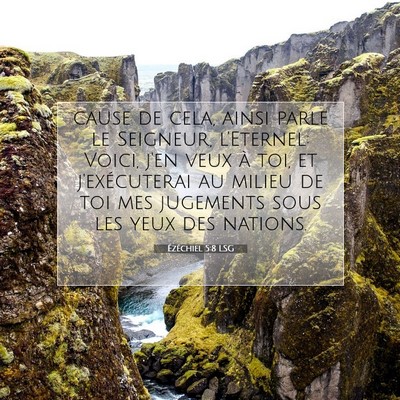 Picture 07 - Ézéchiel 5:8 LSG - cause de cela, ainsi parle le Seigneur, - Bible Verse Picture