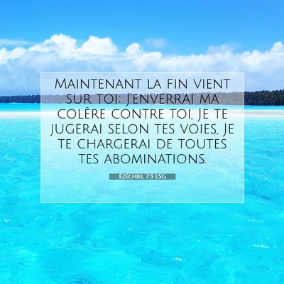 Picture 07 - Ézéchiel 7:3 LSG - Maintenant la fin vient sur toi; J'enverrai ma - Bible Verse Picture