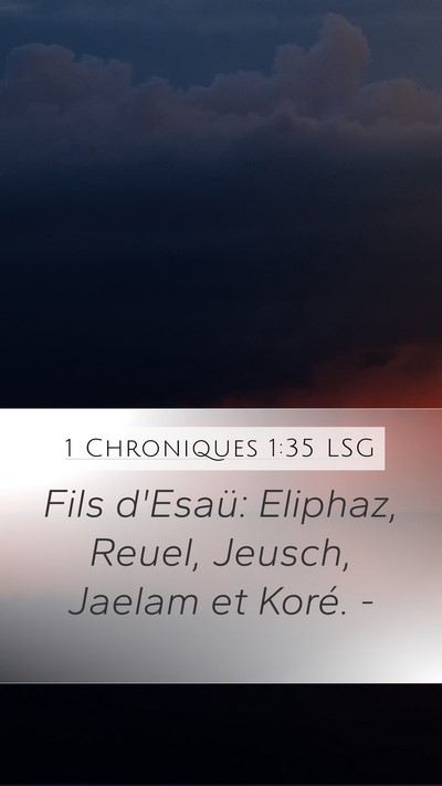 1 Chroniques 1:35 LSG Bible Verse Image
