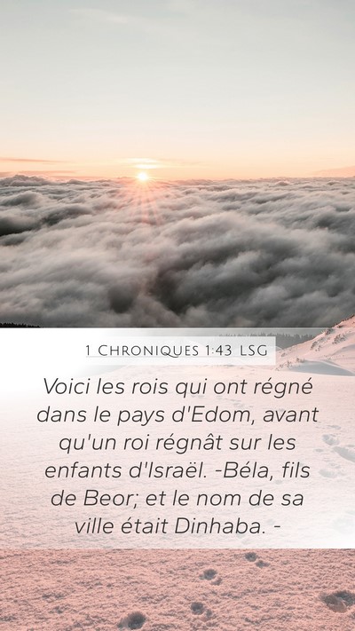 1 Chroniques 1:43 LSG Bible Verse Image