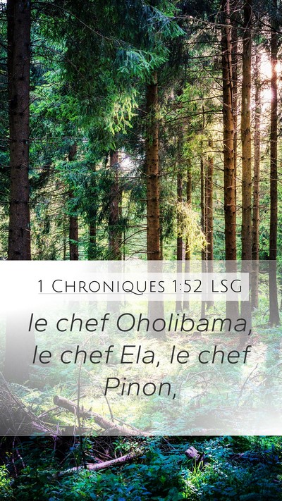 1 Chroniques 1:52 LSG Mobile Phone Wallpaper - le chef Oholibama, le chef Ela, le chef - Mobile Bible Verse Wallpaper