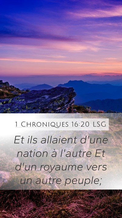 1 Chroniques 16:20 LSG Bible Verse Image
