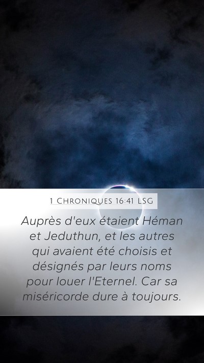 1 Chroniques 16:41 LSG Bible Verse Image