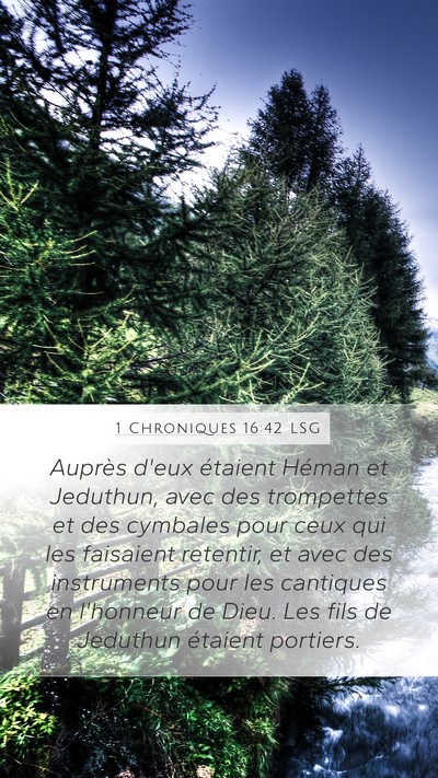 1 Chroniques 16:42 LSG Bible Verse Image