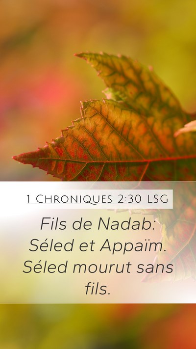 1 Chroniques 2:30 LSG Mobile Phone Wallpaper - Fils de Nadab: Séled et Appaïm. Séled mourut - Mobile Bible Verse Wallpaper