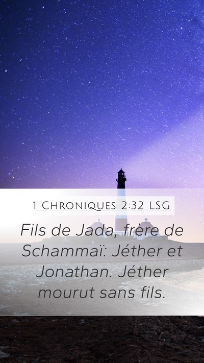 1 Chroniques 2:32 LSG Mobile Phone Wallpaper - Fils de Jada, frère de Schammaï: Jéther et - Mobile Bible Verse Wallpaper
