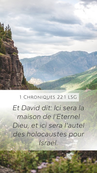1 Chroniques 22:1 LSG Bible Verse Image