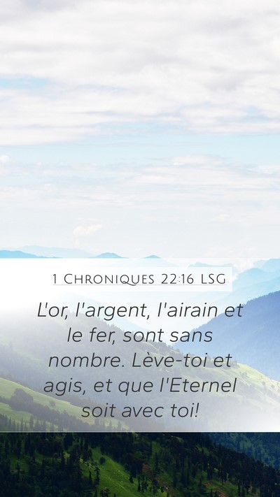 1 Chroniques 22:16 LSG Bible Verse Image