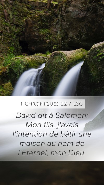 1 Chroniques 22:7 LSG Bible Verse Image