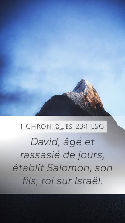 1 Chroniques 23:1 LSG Bible Verse Image