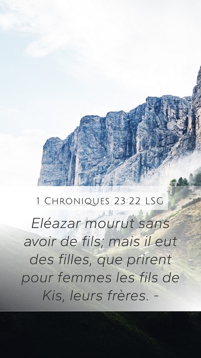 1 Chroniques 23:22 LSG Bible Verse Image
