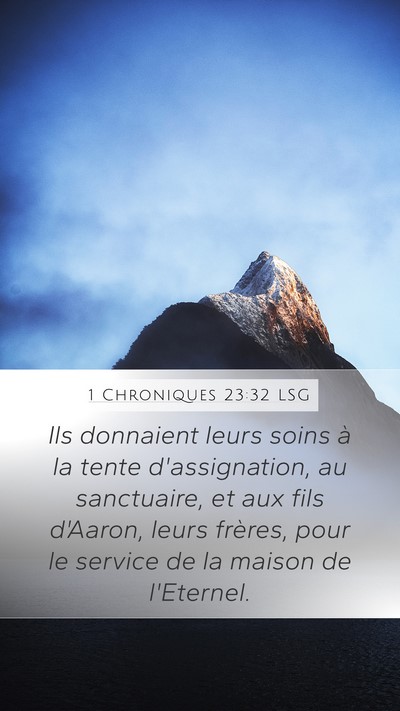 1 Chroniques 23:32 LSG Bible Verse Image