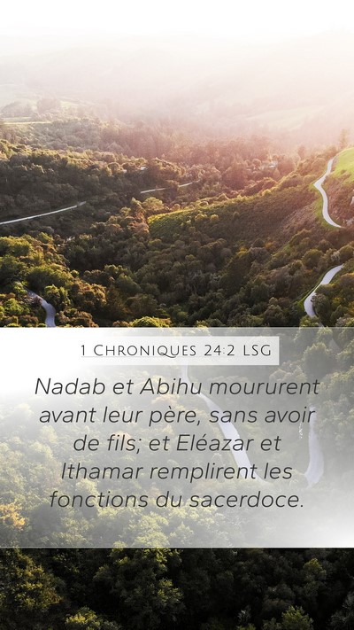 1 Chroniques 24:2 LSG Bible Verse Image