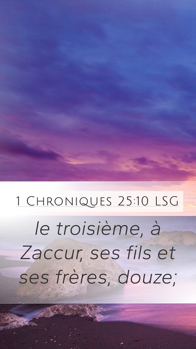 1 Chroniques 25:10 LSG Mobile Phone Wallpaper - le troisième, à Zaccur, ses fils et ses - Mobile Bible Verse Wallpaper