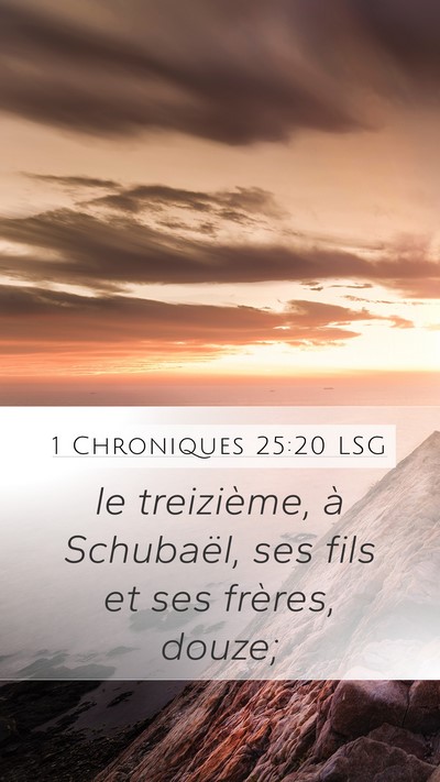 1 Chroniques 25:20 LSG Bible Verse Image