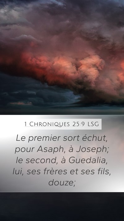 1 Chroniques 25:9 LSG Bible Verse Image