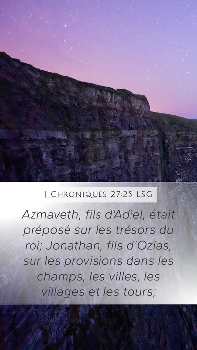 1 Chroniques 27:25 LSG Bible Verse Image