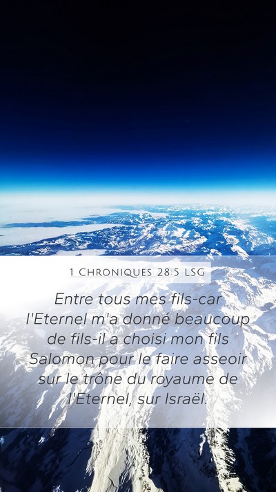 1 Chroniques 28:5 LSG Bible Verse Image