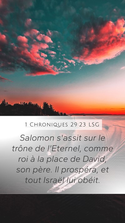 1 Chroniques 29:23 LSG Bible Verse Image