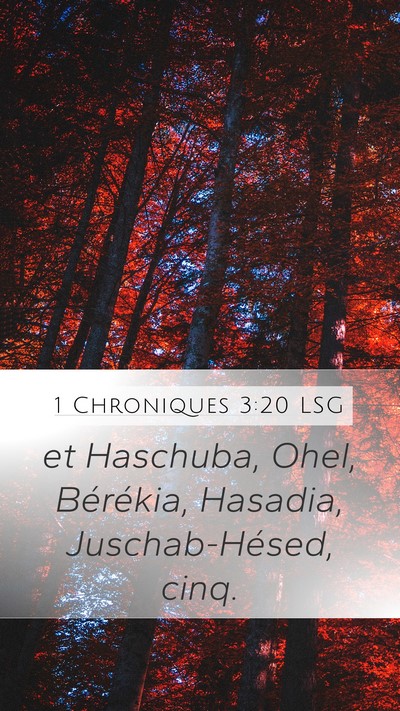 1 Chroniques 3:20 LSG Mobile Phone Wallpaper - et Haschuba, Ohel, Bérékia, Hasadia, - Mobile Bible Verse Wallpaper